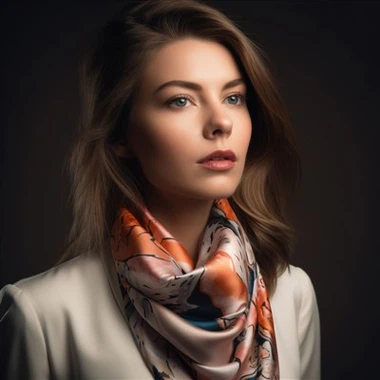 Small Square Silk Neck Scarf