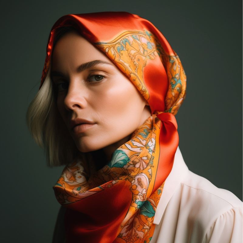 Vintage Floral Silk Scarf