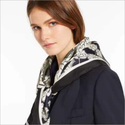 black twill silk scarf