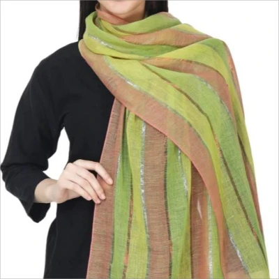 cotton silk striped scarf