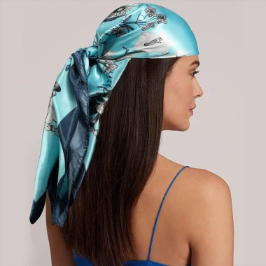 Blue Silk Bandana