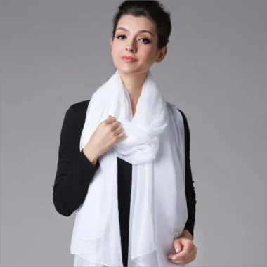 White Polyester Scarf
